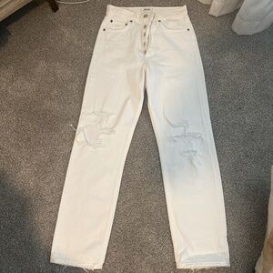 Agolde white distressed jeans